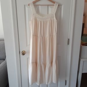 Madewell Crochet Strap Tiered Midi Dress Size XXL